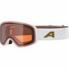 Alpina Sportbrillen ALPINA LADIS Q OTG Skibril met spiegelende, contrastversterkende 100% uv bescherming voor volwassenen, wit goud mat, eenheidsmaat