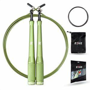 Springtouwen ZEUZ Professioneel Springtouw voor CrossFit & Fitness – Verstelbaar – Speed Rope – Volwassenen – SR 2 Leger Groen