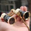 3x25mm Klassieke Dames Drama Watching Telescope Dragen verrekijker met ketting (Zwart) Telescopen