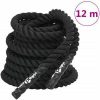 VidaXL Slagtouw 12 m 9 kg polyester zwart, slaglijn, fitnesstouw, trainingstouw, fitness touw, tricep touw, battle rope touw, fitness koord VidaXL Fitnessartikelen