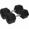 Urban Fitness PRO Hex Dumbbell rubber coating (paar) zwart 20kg Gewichten